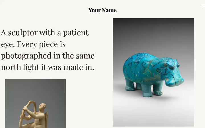 The Still Room template's home page